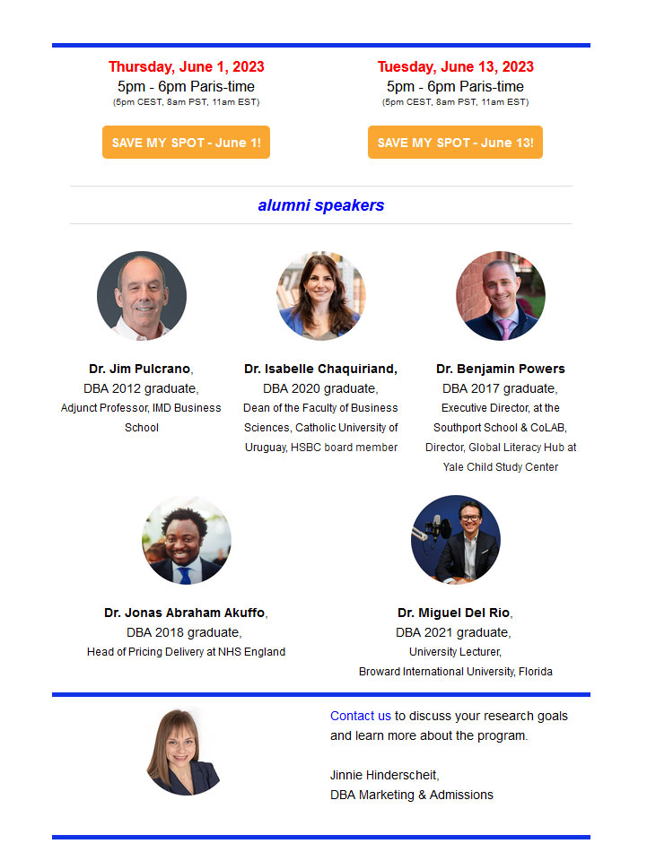 Grenoble DBA 2-day Panel: Meet the alumni