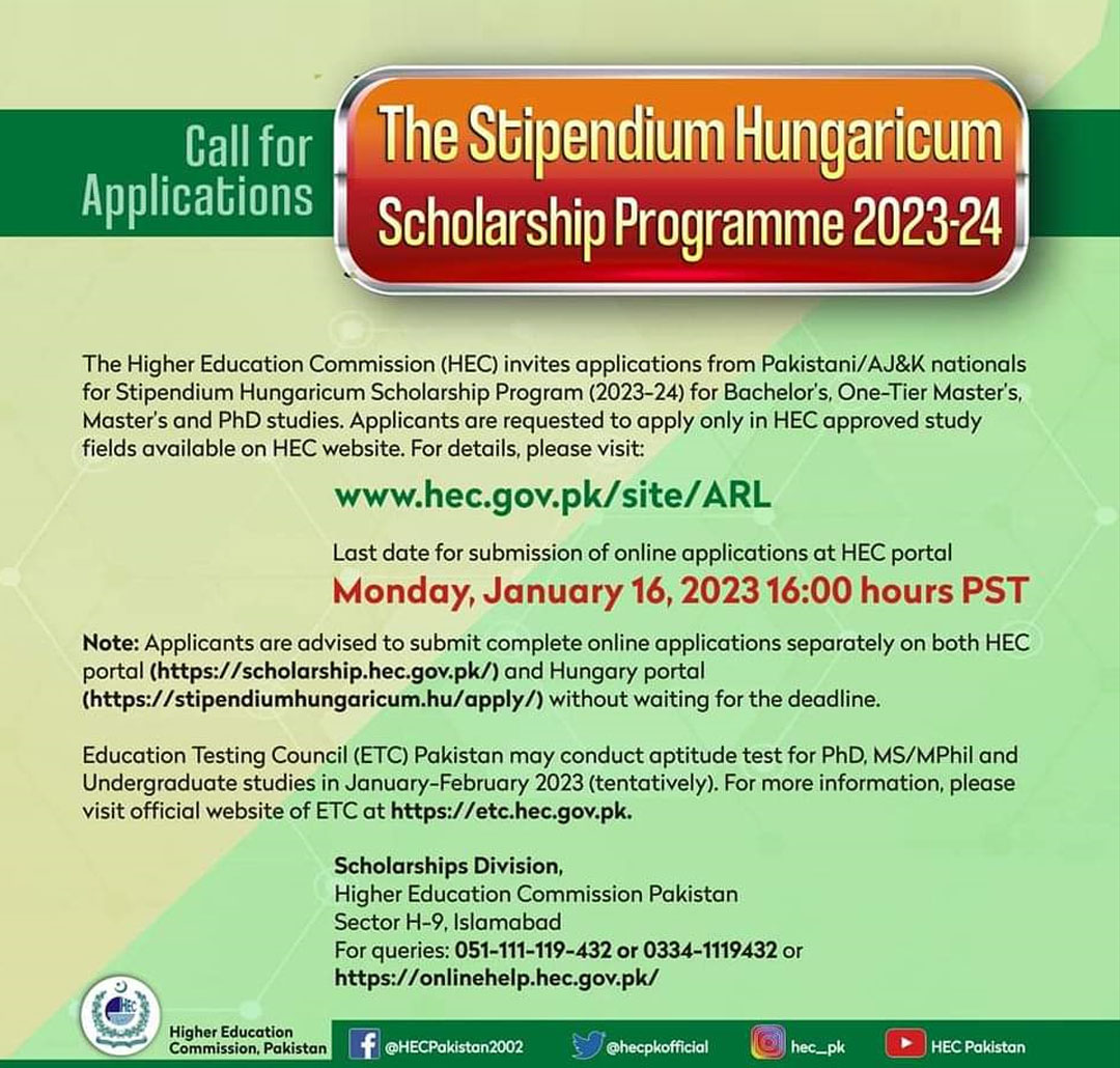 Application for the Stipendium Hungaricum Scholarship Programme 2023-24 is now open