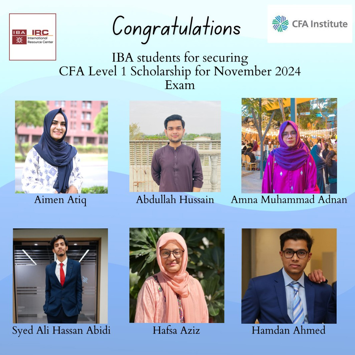 IBA Students selected for the Semester Exchange Program Fall 2024